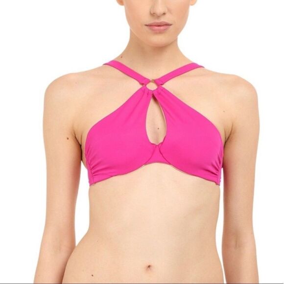 NEW L’Agent Agent Provocateur Adrina Bikini Top in Pink Size XS - Picture 2 of 6